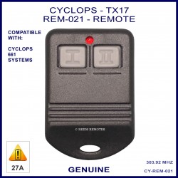 Cyclops TX-17 (2240) 2 grey button black car alarm remote REM-021