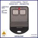 Cyclops TX-17 (2240) or REM-021 2 grey button black car alarm remote for 661 systems