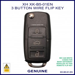 X-Horse 3 button VW style writable wire type remote flip key XKB501EN