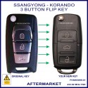 Ssangyong Korando 2015 - 2018 3 button aftermarket flip-key