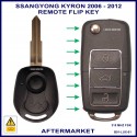 Ssangyong Kyron 2006 - 2012 3 button aftermarket flip key