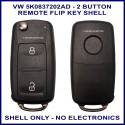 VW 5K0 837 202 AD 2 button UDS style flip key case with chrome key loop