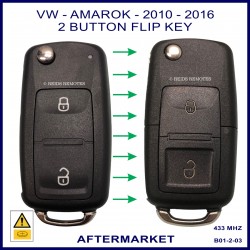 VW Amarok 2010 - 2016 5K0837202AD aftermarket 2 button flip key