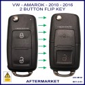 VW Amarok 2010 - 2016 5K0837202AD or 7E0837202AD aftermarket 2 button flip key