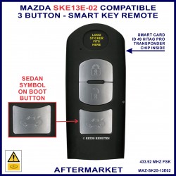 Mazda 3 & Mazda 6 2017 onward 3 button SKE13E-02 proximity smart remote