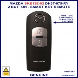 Mazda 2 3 6 CX3 CX5 CX9 - SKE-13E-02 2 button genuine smart proximity remote key
