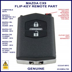 Mazda CX9 2007 - 2014 - genuine 2 button flip key remote part