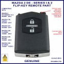 Mazda 2 DE Series 1 & 2 - genuine CC33-67-5RYC 2 button flip key remote part