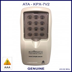 ATA KPX-7V2 wireless keypad for use with ATA garage doors & gate motors