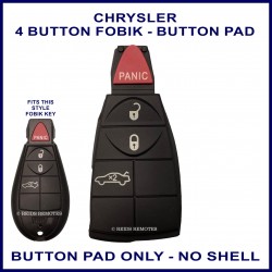 Chrysler Dodge & Jeep 3 button plus panic button rubber button pad for fobik key