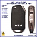 Kia Carnival, Sorento & Sportage 2020 on genuine 3 button flip key 95430-P1300