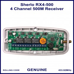 Image shows the Sherlo RX4-500 receiver circuit board inside the receiver casing