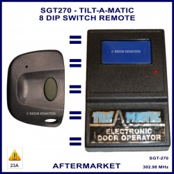Tilt-A-Matic or Door-Mate compatible SGT270 1 oval grey button alternative remote control