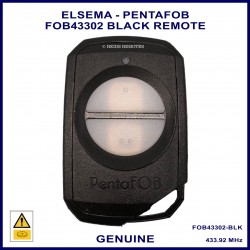 Elsema PentaFOB43302 433mhz Black remote control with 2 white buttons