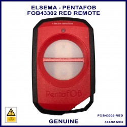 Elsema PentaFOB43302 433mhz RED remote control with 2 white buttons