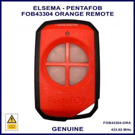 Elsema PentaFOB  43304 4 white button orange remote