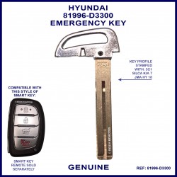 Hyundai genuine proximity key - emergency blade 81996-D3300 stamped 3C1