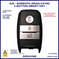 Kia Sorento UM genuine 3 button smart proximity key remote 95440-C5100