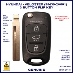 Hyundai Veloster FS 2012 - 2017 3 button flip key OEM 95430-2V001