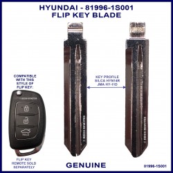 Hyundai 81996-1S001 genuine flip key blade matching Silca HYN14R profile