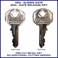 DEA sliding gate manual release key No. 2524
