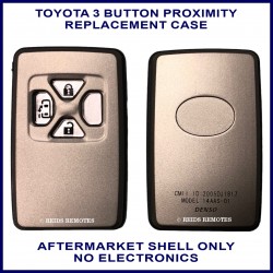 Toyota 3 button Japanese import silver smart key case replacement