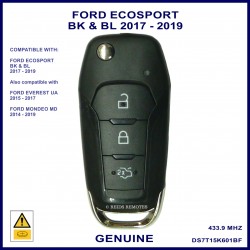 Ford Ecosport BK & BL series 2017 - 2019 3 button genuine remote flip key