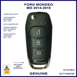 Ford Mondeo MD series 2014 - 2015 3 button genuine remote flip key