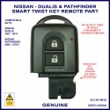 Nissan Dualis & Pathfinder 2 button genuine 285E3-4X00A smart twist key remote part