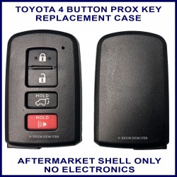 Toyota 4 button black proximity key shell replacement with tail gate button