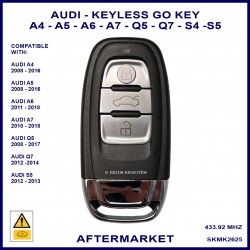 Audi A4 A5 A6 A7 Q5 Q7 S4 S5 proximity keyless go 3 button key fob