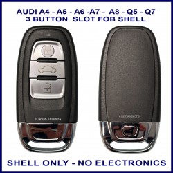 Image shows the front and back of this aftermarket Audi slot key replacement case