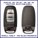 Audi A4 A5 A6 A7 A8 Q5 Q7 S4 S5 3 button key fob replacement case
