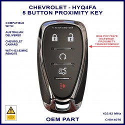 Chevrolet Camaro Australian delivered 5 button HYQ4FA proximity key NCF29AxE chip 434MHz