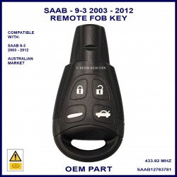 SAAB 9-3 2003-2013 genuine remote fob key - ID46 chip & 433MHz remote