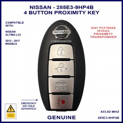 Nissan Altima L33 2013 - 2017 4 button genuine smart key S180144018