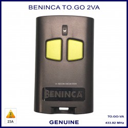 Beninca TOGO2 VA genuine 2 button black & green gate remote