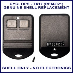 Image shows the outside of both front and back sections of this TX17 REM-021C replacement case