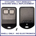 Cyclops TX-17 (2240) or REM-021 2 grey button black remote replacement case
