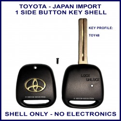 Toyota TOY48 key shell with 1 button on side of shell