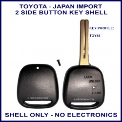 Toyota TOY48 key shell with 2 button on side of shell