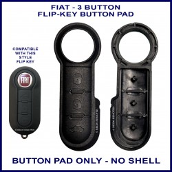 Fiat replacement button pad suits flip key used with 500 Ducato Doblo Panda Punto Qubo
