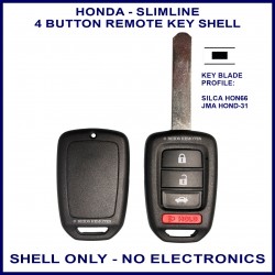 Honda 4 button slimline car key shell replacement