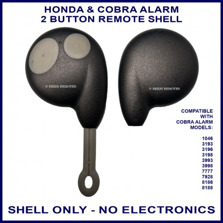 Honda and Cobra car alarm compatible round 2 button remote control shell replacement