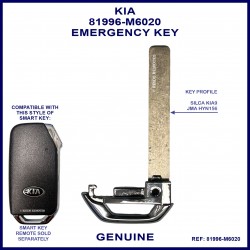 Kia Cersato 2018 on genuine 81996-M6020 emergency key blade for smart key