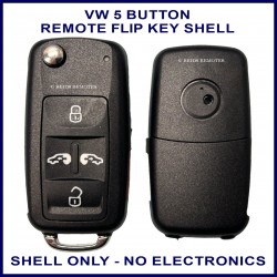VW Caravelle Multivan & Transporter aftermarket 5 button flip key shell replacement