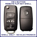VW Caravelle Multivan & Transporter aftermarket 4 button flip key shell replacement