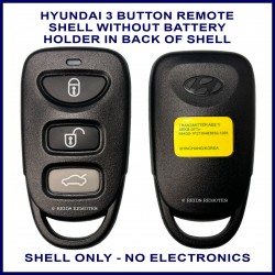 Hyundai 3 button remote shell replacement only - no electronics