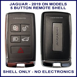 Jaguar 2019 onward E-Pace, I-Pace, F-Pace F-Type XJ XF & XE compatible 5 button proximity remote key shell