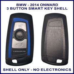 BMW F Chassis compatible 3 button smart key shell with blue highlight